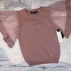 Salo La Fille Butterly Sleeve Top NWOT